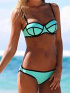 Shein Lake Blue Two-piece Bikini
