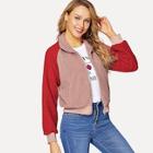 Shein Zip Up Raglan Sleeve Mock-neck Jacket