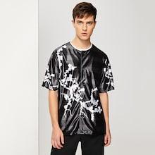 Shein Men Mixed Print Baseball Shirt