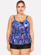 Shein Paisley Print Tiered Tankini Set
