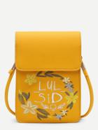 Shein Calico Embroidered Crossbody Pouch