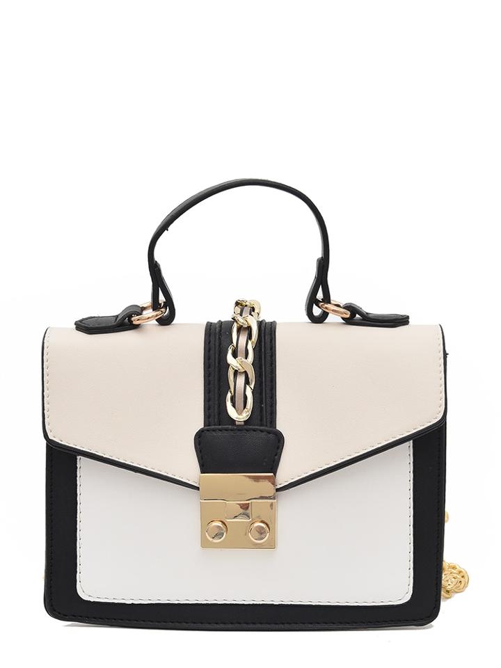 Shein Faux Leather Chain Decorated Flap Bag