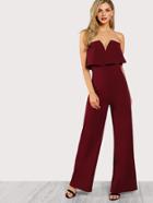 Shein V Notch Two Layer Tube Jumpsuit
