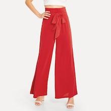 Shein Foldover Waist Wide Leg Belted Pants
