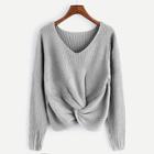 Shein Plus Solid Twist Front Sweater
