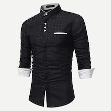 Shein Men Grid Collar Button Up Shirt