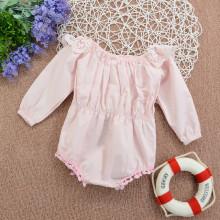 Shein Girls Contrast Lace Pom Pom Romper