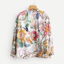 Shein Allover Floral Print Blouse