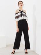 Shein Two Tone Lace Insert Double Layer Jumpsuit
