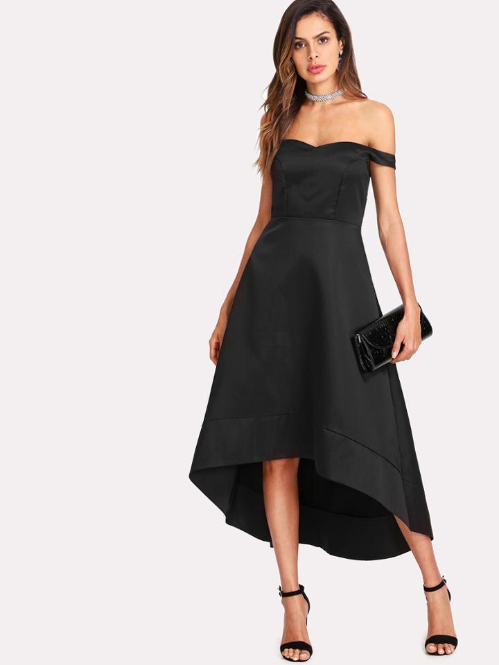 Shein Off Shoulder Dip Hem Dress