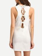 Shein Lace-up Back Sleeveless Dress