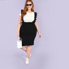 Shein Plus Slim Fitted Skirt With Ruffle Strap