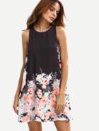 Shein Multicolor Floral Sleeveless Shift Dress