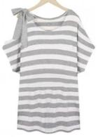 Rosewe Chi Short Sleeve Stripe Design Woman T Shirt