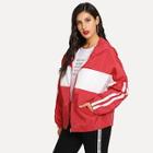 Shein Colorblock Zip Up Hooded Jackets