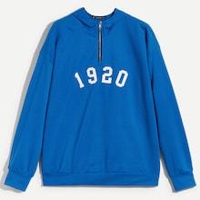 Shein Men Number Print Half Placket Sweatshirt