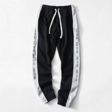 Shein Men Letter Print Side Color Block Drawstring Pants