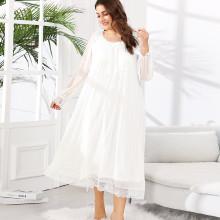 Shein Plus Lace Trim Knot Night Dress