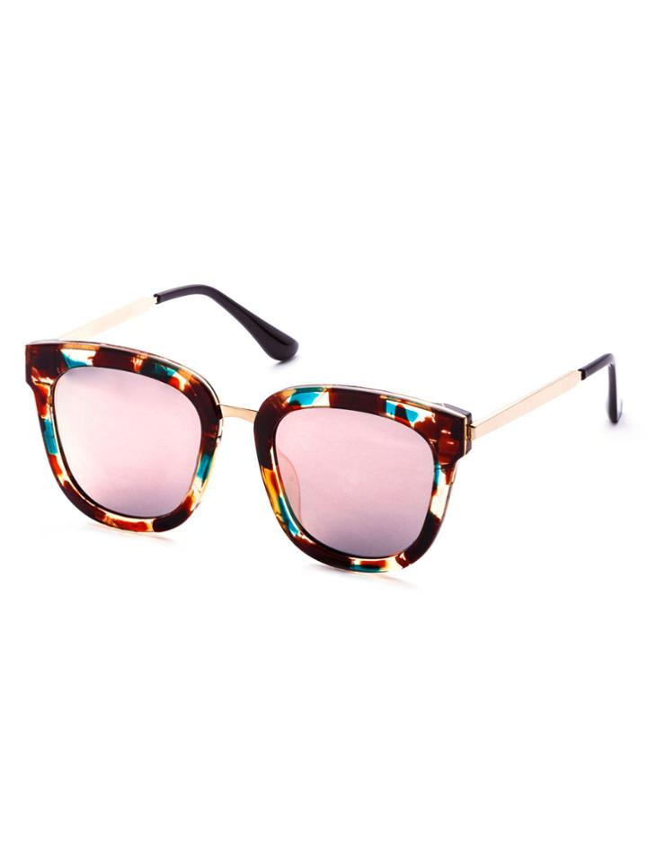 Shein Multicolor Frame Metal Trim Sunglasses