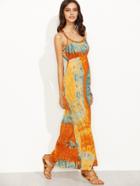 Shein Tie Dye Print High Waist Maxi Dress