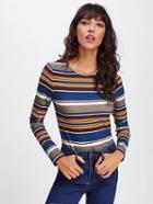 Shein Color Striped Fitted Tee