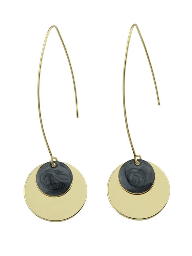Shein Black Round Party Female Earrings