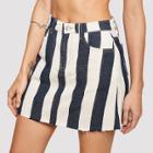 Shein Raw Hem Striped Denim Skirt