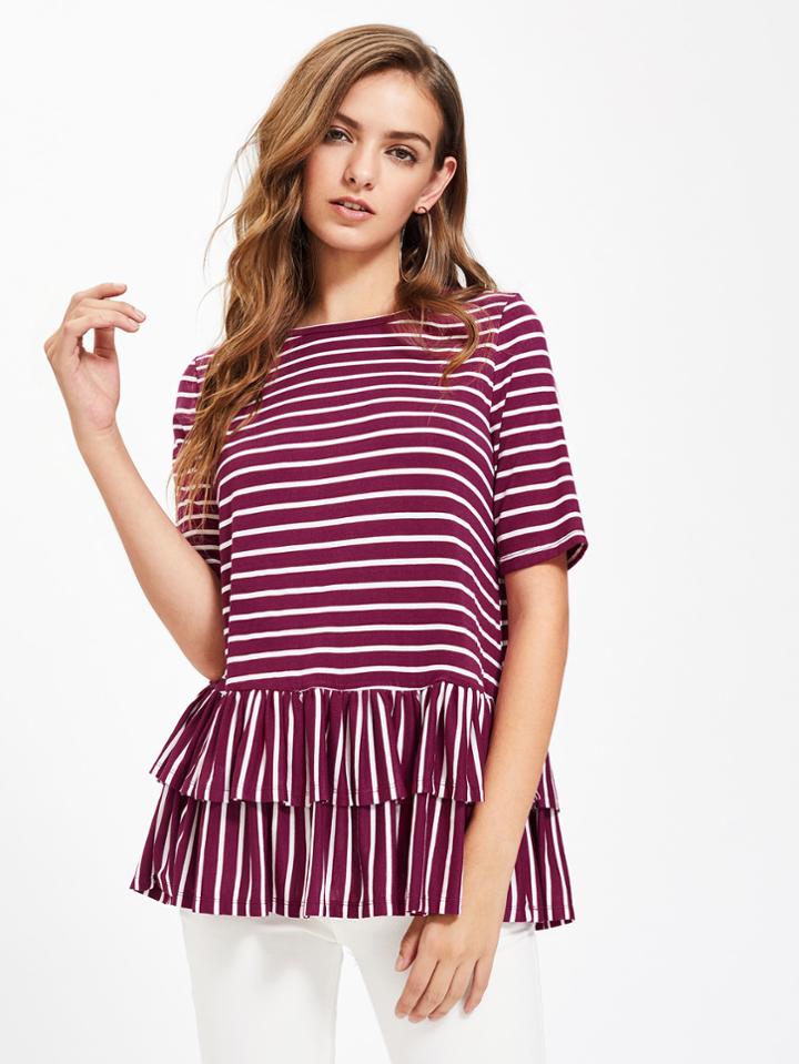 Shein Flounce Tiered Hem Top