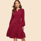 Shein 50s Self Belted Fit & Flare Dress