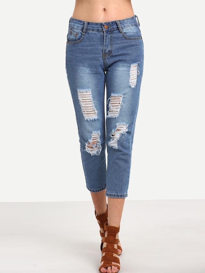 Shein Ripped 3/4 Length Jeans