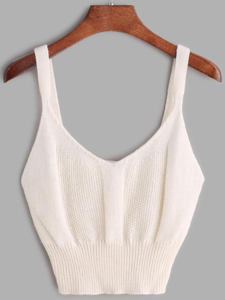 Shein Mixed Knit Crop Tank Top