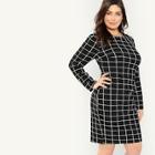 Shein Plus Grid Print Pencil Dress