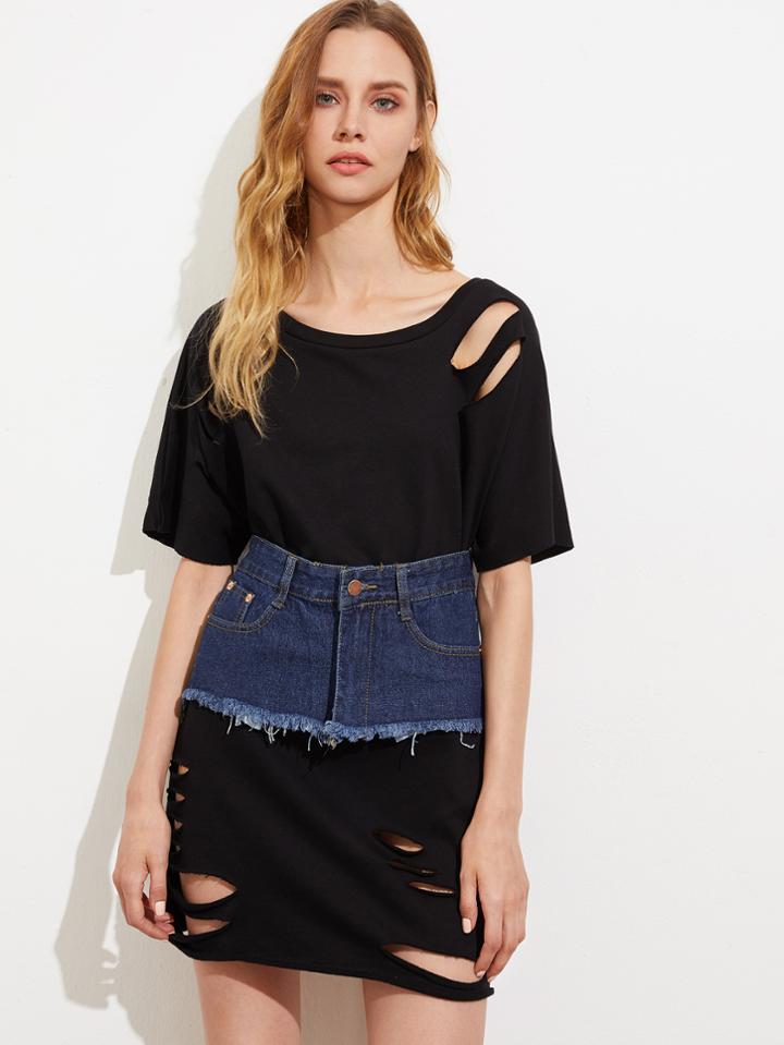 Shein Denim Skirt Style Corset Belt