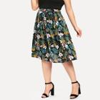Shein Plus Pineapple & Tropical Print Skirt
