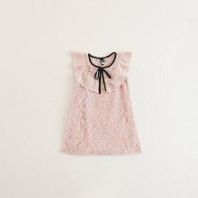 Shein Girls Ruffle Trim Lace Dress
