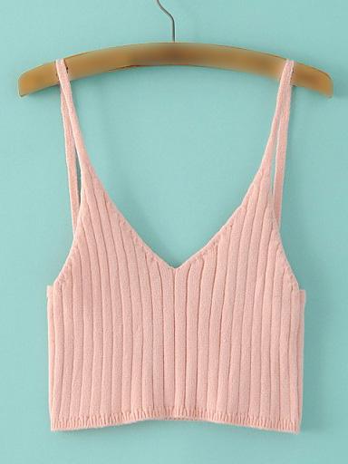 Shein Pink Spaghetti Strap Crop Top