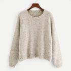 Shein Drop Shoulder Spotted Knit Sweater