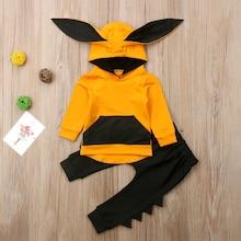 Shein Toddler Girls Rabbit Ear Decoration Hoodie With Pants
