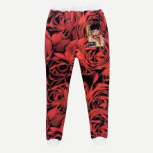 Shein Men 3d Rose Print Drawstring Pants
