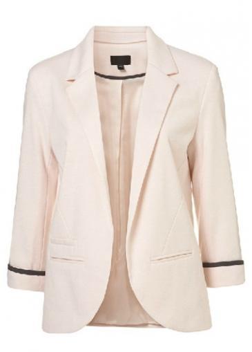 Rosewe Charming Light Pink Three Quarter Sleeve Fitted Blazer