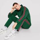 Shein Men Raglan Sleeve Striped Trim Sweatshirt & Pants Set
