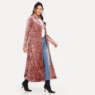 Shein Crushed Velvet Long Coat