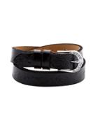 Shein Black Floral Knurling Buckled Belt