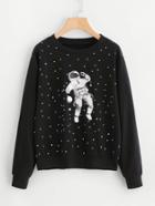 Shein Astronaut Print Sweatshirt