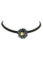 Shein Gray Simple Model Flower Pendant Choker Necklace