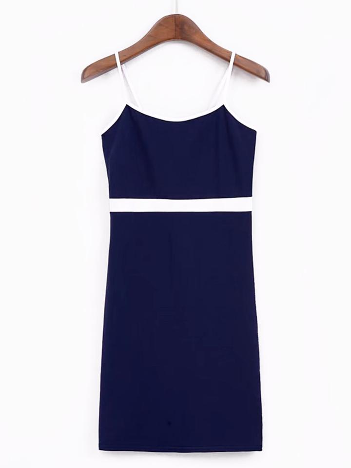 Shein Cami Straps Contrast Binding Bodycon Dress