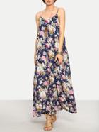Shein Cami Straps Floral Print Maxi Dress