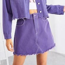 Shein Raw Hem Solid Skirt