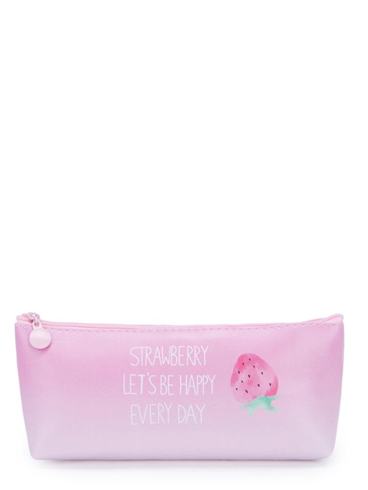 Shein Slogan & Strawberry Print Pouch