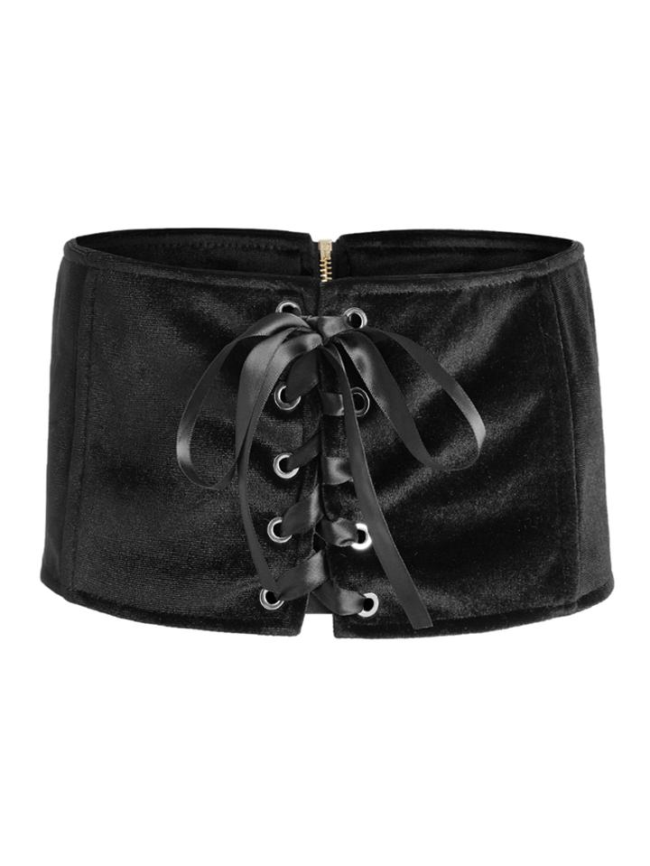 Shein Lace Up Zipper Back Belt